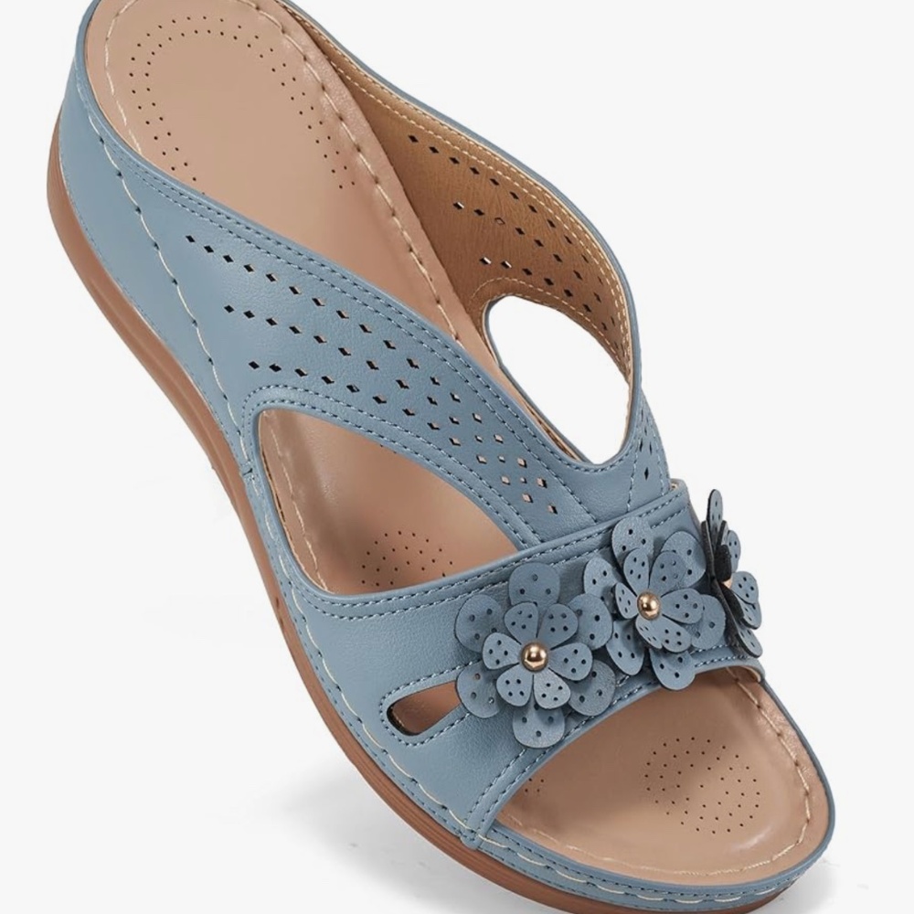 Blue Ecetana Wedge Sandals Platform Shoes